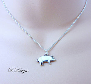Sterling silver pig necklace hotsell